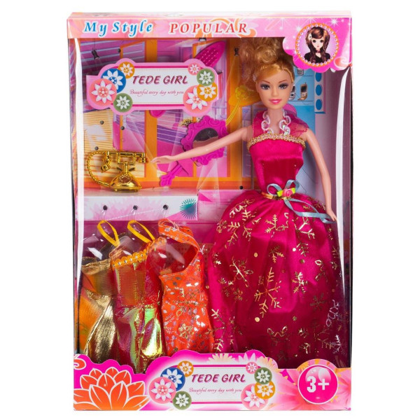 Κούκλα 11,5’’ με φορέματα αξεσουάρ N 0648-51 Κούκλες Μοντέρνες