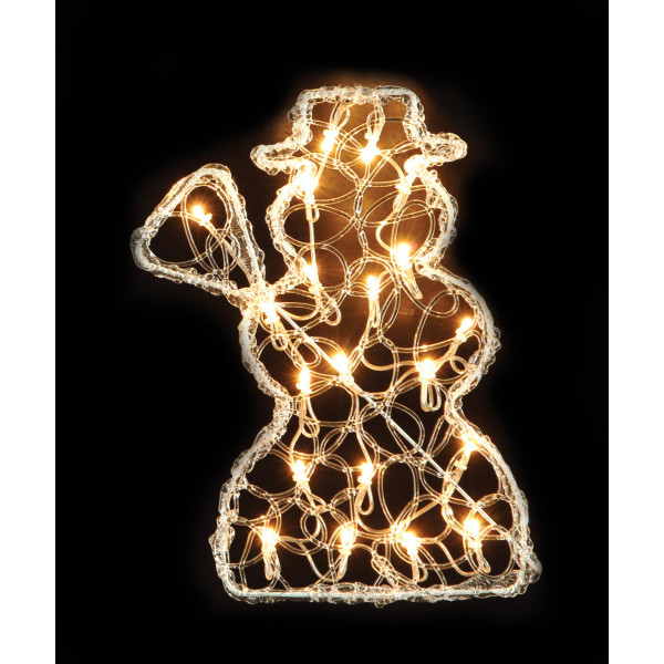 Φωτιζόμενος Ακρυλικός Χιονάνθρωπος, Με Θερμό Φωτισμό 39 x 23 cm Φωτιζόμενα Χριστουγεννιάτικα Στοιχεία